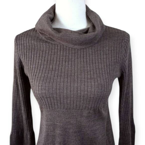 EVEN GRAY COWL-NECK SWEATER DRESS SZ.M EUC. - Picture 2 of 5